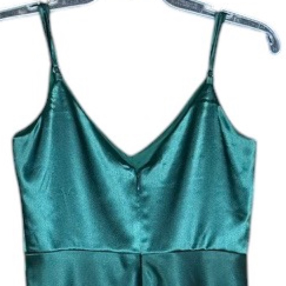 Birdy Grey Jay  Emerald Green Spaghetti Strap V-Neck Halter Top Maxi Dress S - Picture 10 of 15